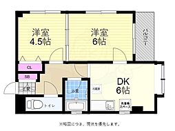 ファニー幸 2DKの間取図画像