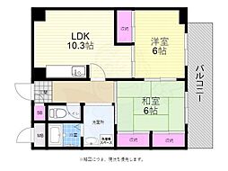 パークサイド茶木 2LDKの間取図画像