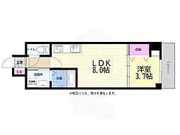 S-RESIDENCE広島駅enable 1LDKの間取図画像