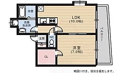 コーポA&H 1LDKの間取図画像