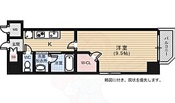ウイング宝町フォース 1Kの間取図画像