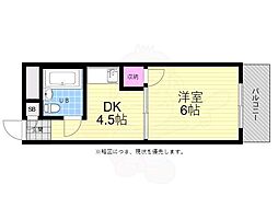 中広ハイム 1Kの間取図画像