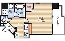 ルービンス宇品西 1Kの間取図画像