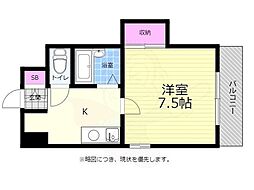 ルミノーソ三篠 1Kの間取図画像