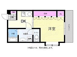 テスラービル 1DKの間取図画像
