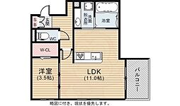 AGERAFUNAIRI 1LDKの間取図画像