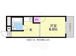 中広ハイム 1Kの間取図画像