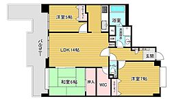 西新中央パーク・マンション 3LDKの間取図画像