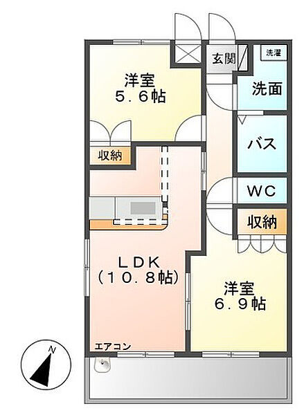 アリビオ 203｜静岡県磐田市二之宮(賃貸アパート2LDK・2階・54.00㎡)の写真 その2