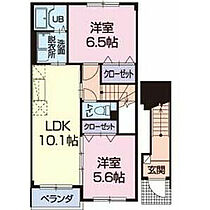 パルテールIII 203 ｜ 静岡県磐田市明ケ島原（賃貸アパート2LDK・2階・53.74㎡） その2