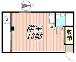 コーポプチ3 ワンルームの間取図画像