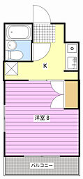 レジデンス楓 1DKの間取図画像