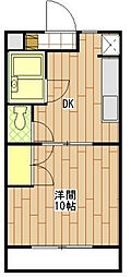 パークハイツ水堀 1DKの間取図画像