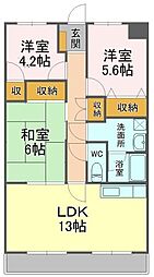 ベルティストン 3LDKの間取図画像