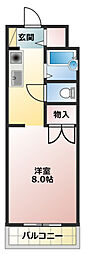 コスモス18 1Kの間取図画像