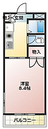 ツインシャトー富ケ丘 1DKの間取図画像