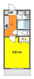 ストーク9 1Kの間取図画像