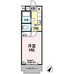 ロマネコンティ 1Kの間取図画像