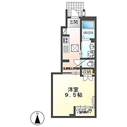 シェルル・スターテラス安久路II(仮) 1Kの間取図画像