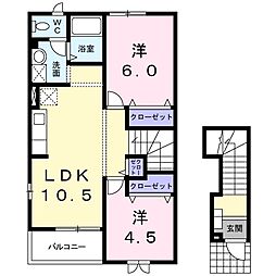 フォルティ 2LDKの間取図画像