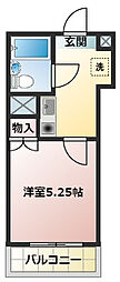 ロイヤルマンション磐田 1Kの間取図画像