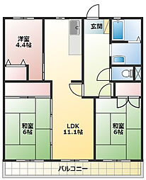 AAI高尾 3LDKの間取図画像