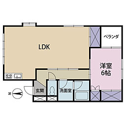 コーポ飛鳥B 1LDKの間取図画像