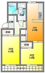 マンションカメリア 2LDKの間取図画像