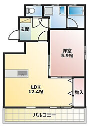 フォレストハウス2 1LDKの間取図画像