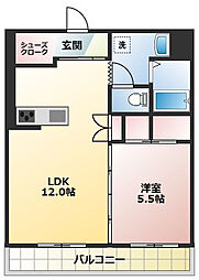 サイレント 1LDKの間取図画像