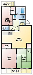 コーポナグラ 3LDKの間取図画像