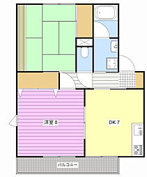 ハイツアルタイル 2DKの間取図画像