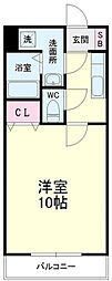 らぴす 1Kの間取図画像