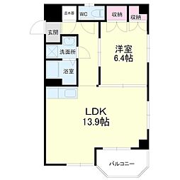 野中第一マンション 1LDKの間取図画像
