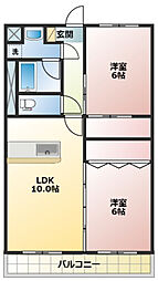 クラウディア 2LDKの間取図画像