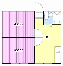彩輝9 2DKの間取図画像