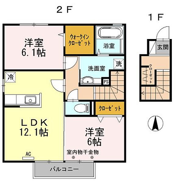 長野県松本市大字大村(賃貸アパート2LDK・2階・64.07㎡)の写真 その2