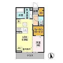 長野県松本市宮田（賃貸アパート1LDK・2階・33.39㎡） その2