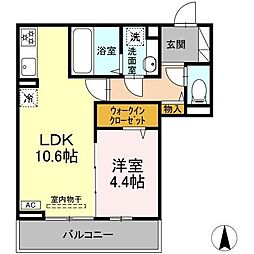 THREE 1LDKの間取図画像
