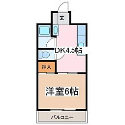 メゾンブランシェ 1Kの間取図画像
