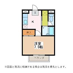 ルーベル高橋 1Kの間取図画像