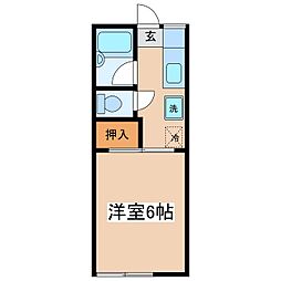 コーポ信州 1Kの間取図画像