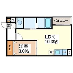Jackyokota1 1LDKの間取図画像