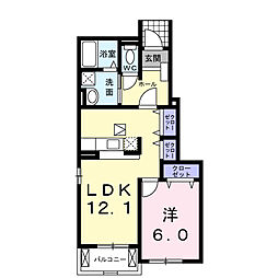 トゥー・ル・モンドA 1LDKの間取図画像