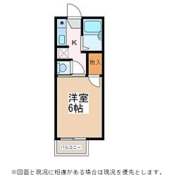 ニューハイムあづみ 1Kの間取図画像