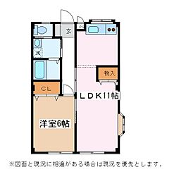 ハイツ21 1LDKの間取図画像