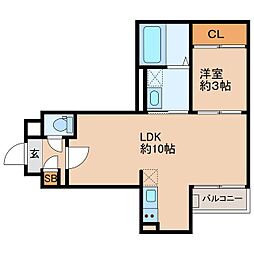 Jackyokota2 1LDKの間取図画像