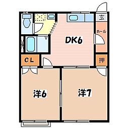フォーブルミサワ 2DKの間取図画像