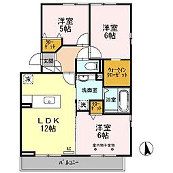 マルベリータウンカノン 3LDKの間取図画像