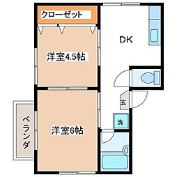 コーポアメニティ 2Kの間取図画像